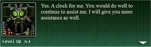 Showing his gratitude after getting a clock.