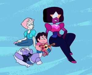 The newly-reformed Crystal Gems at the end of Season 5