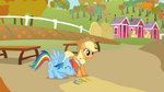 Rainbow Dash after a successful throw S1E13