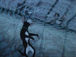Rowf getting drowned by the whitecoats for endurance testing.