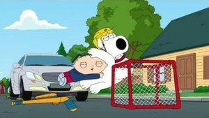 Stewie saves Brian from an outrageous driver!