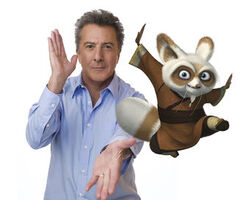 Shifu with his voice actor Dustin Hoffman