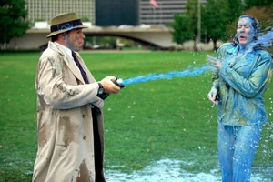 "Go-go Gadget oil slick." (it's actually toothpaste).