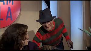 Heather with Robert Englund dressed up as Freddy Krueger