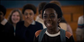 Lucas laughing when Troy suddenly wets his pants, humiliating himself.