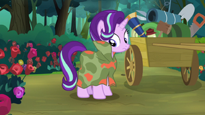 Starlight Glimmer wearing a camo parka S8E13