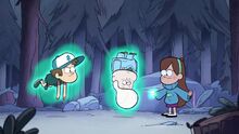 The Pines' twins & Gideon levitating
