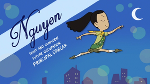 Nguyen's character portrait, aspiring to grow up to be a principal dancer.