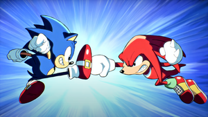 Sonic And Knuckles Fighting Like In "Sonic The Hedgehog 3"