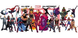 Characters on the All-New All-Different Marvel poster.