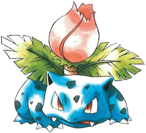 Ivysaur's artwork of Pokémon Red/Pokémon Blue.