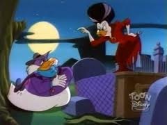 Darkwing Duck and Morgana Macawber get into a heated argument on their date when DW refuses her offer to help him on his cases as he says that she gets in her way