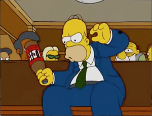 Homer Simpson acting like a Gorilla.