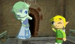 Link and Zelda high five