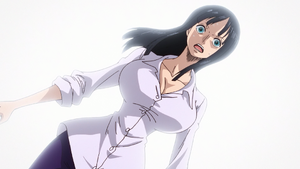 Nico Robin shocked by galleon falling from the sky