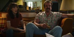 Joyce as Hopper stubbornly refuses to get Alexei a cherry-flavored Slurpee.