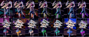 The various colors during each Splatfest.