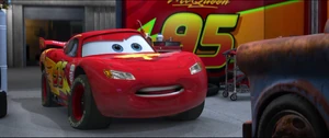 McQueen angrily telling Mater that his goofy antics are the reasons why he doesn't bring him to his races.
