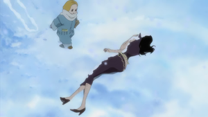 Soran finds Nico Robin unconscious on snow