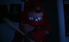 Foxy with the bat he used to whack Marionette by surprise.