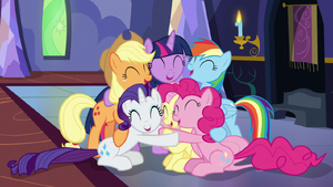 Mane Six in a group hug S7E14