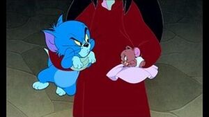 Tom as a kitten with Jerry as a newborn baby mouse in Tom and Jerry: The Lost Dragon
