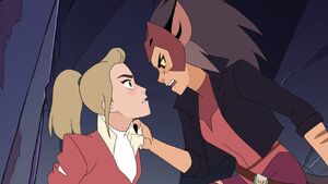 Catra threatening Adora