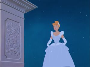 Cinderella arriving at the royal ball.