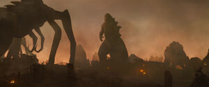 Behemoth and the Titans surrounding Godzilla