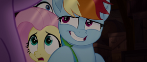 Rainbow Dash grinning with embarrassment MLPTM