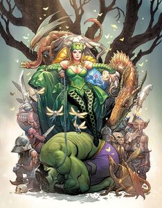 Hulk in Totally Awesome Hulk with Enchantress.