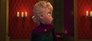 Elsa looking behind her.