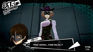 Haru awkwardly introduces herself to the Phantom Thieves