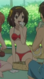 Haruhi other red swimsuit