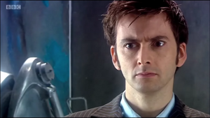 The Tenth Doctor's horrified reaction to seeing Dalek Thay.