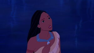 When Grandmother Willow notices she's wearing her mother's necklace, Pocahontas tells her about her arranged marriage to Kocoum.