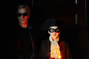 The Twelfth Doctor and Ashildr in The Woman Who Lived.