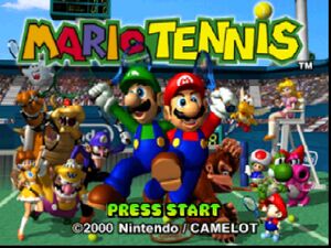 Mario Tennis 64 tittle screen