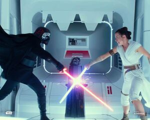 Rey and Kylo Force bond fight