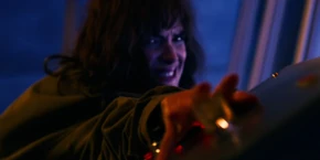 Joyce trying to reach for the other key.