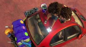 Tip pushes the orb off the car into the ground