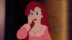 Ariel about to cry, upon realizing that Eric is in love with Vanessa (who is really Ursula in disguise).