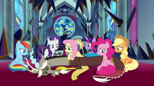 Mane Six sitting around weak Discord S9E2