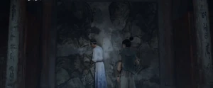 Chen Xiang and Yang Jian looking at the wall