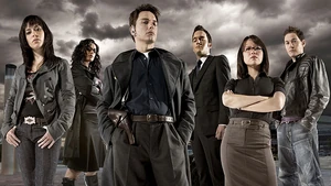 Gwen Cooper, Suzie Costello, Captain Jack Harkness, Ianto Jones, Toshiko Sato and Owen Harper