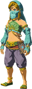 Link wearing the Gerudo Outfit in Breath of the Wild