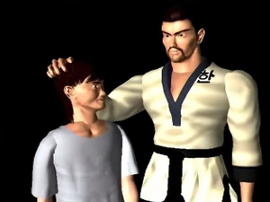 Baek with his father, whom he accidentally killed.