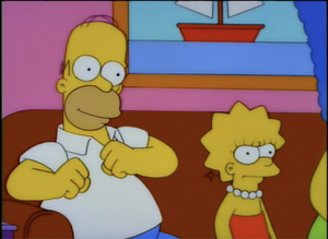 Lisa Simpson is not actually very happy about that strange weird lyric during the "Drop the Bomb" music video that says , "Yvan Eht Nioj".