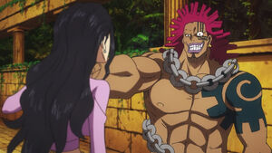 Nico Robin being strangled by Mad Treasure (2)