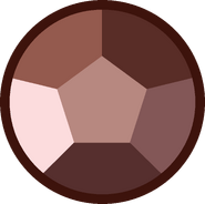 Steven's gemstone on Smoky Quartz features a pentagonal facet. It is a dodecahedron, specifically a truncated pentagonal dipyramid.